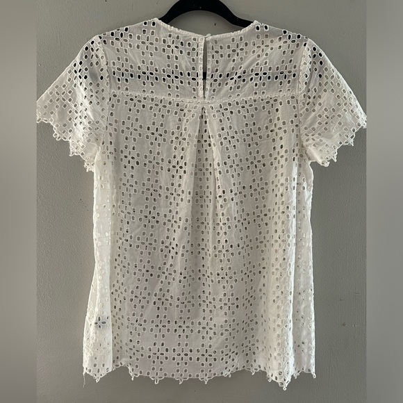 Madewell white eyelet short sleeve top size xs - Picture 3 of 3
